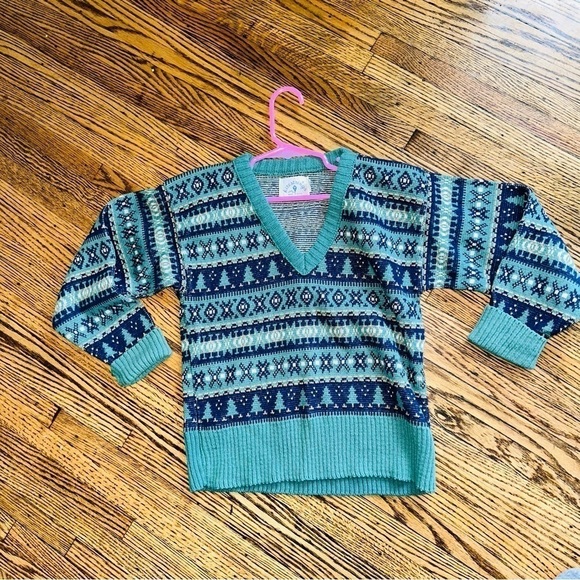 Vintage boys cozy Nordic fair isle Christmas Kitestrings sweater size 8/10 - Picture 1 of 4